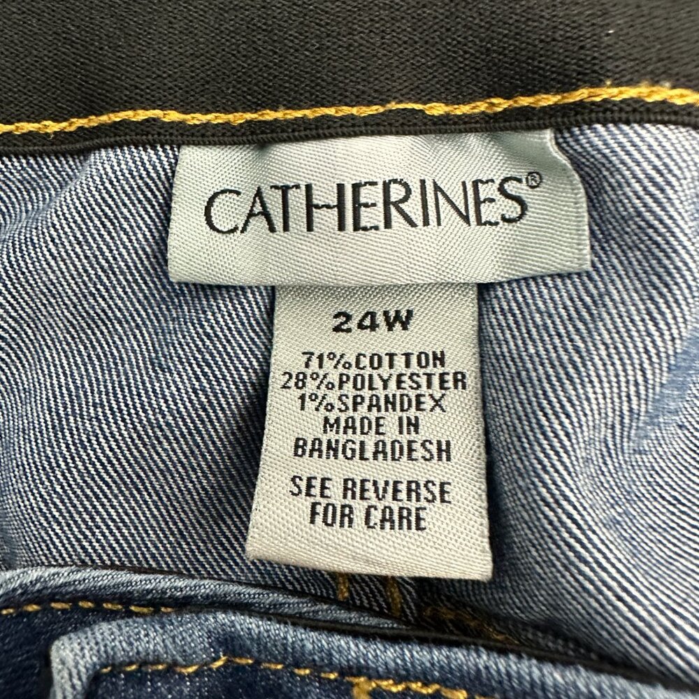 Catherines Straight Leg Women's size 24W Dark Wash Blue Denim jeans - Picture 3 of 4